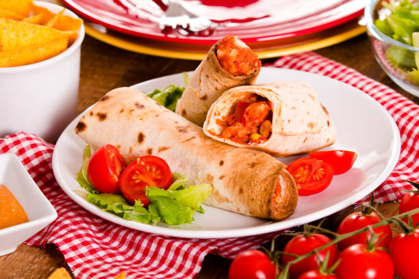 istock Tortilla wraps with chicken and vegetable. 1032627334