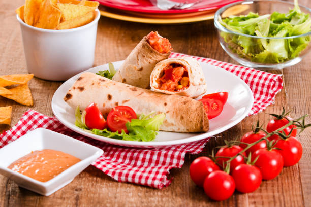 istock Tortilla wraps with chicken and vegetable. 1032628948
