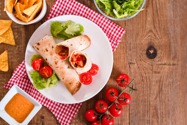 istock Tortilla wraps with chicken and vegetable. 1032632144
