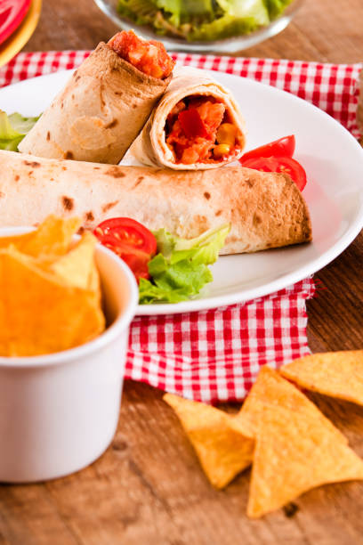 istock Tortilla wraps with chicken and vegetable. 1032633928