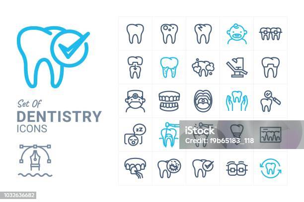 Tandheelkunde Stockvectorkunst en meer beelden van Pictogram - Pictogram, Tandheelkundige gezondheid, Tandarts