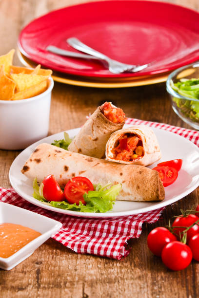 istock Tortilla wraps with chicken and vegetable. 1032637256