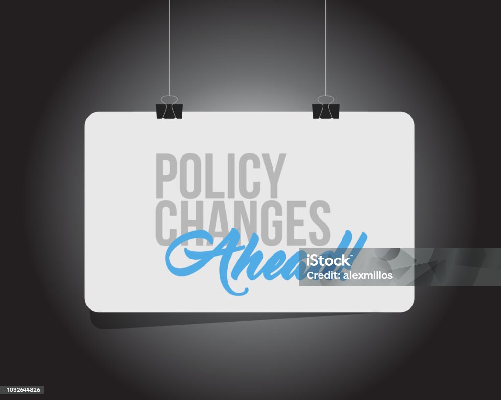 Policy Changes Sticker Policy Changes Ahead Hanging Banner Message Stock Illustration ...