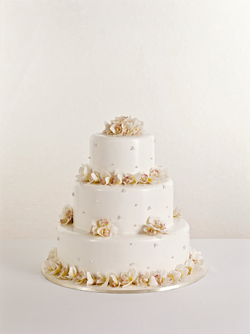 wedding cake in white background