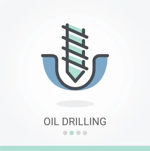 Vector illustration of Oil Drilling Vector Icon