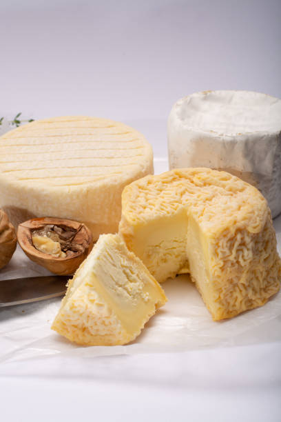 istock French AOC Langres soft cow crumbly cheese with washed rind structure made in Champagne-Ardenne region 1032656088