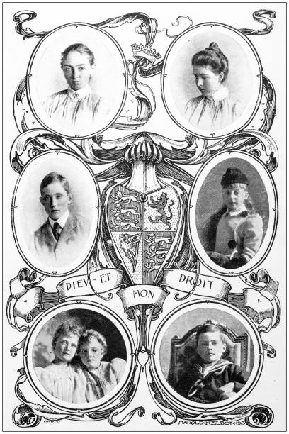 Antique photograph: Connaught noble family Antique photograph: Connaught noble family coat of arms photos stock illustrations