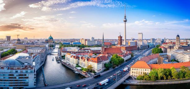 Berlin panoramic view at the berlin city center central berlin photos stock pictures, royalty-free photos & images