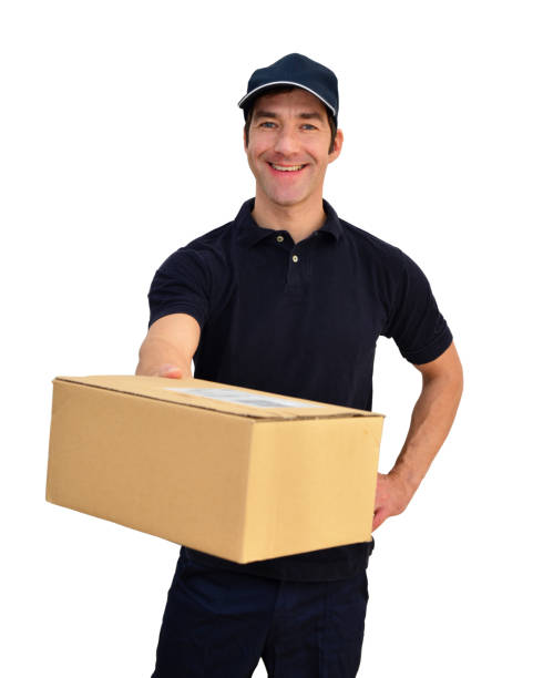 istock Delivery service - parcel carrier to deliver parcels and consignments - isolated on white background 1032674012
