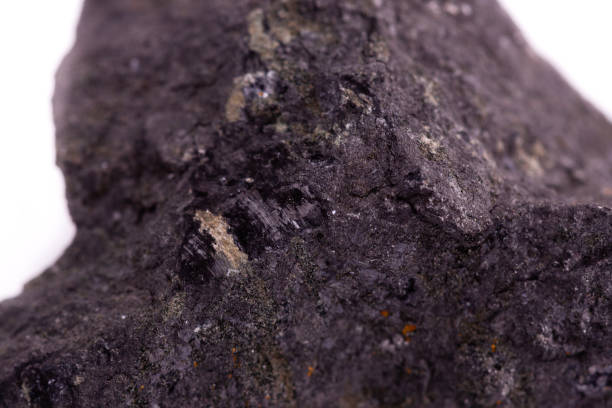 istock Macro mineral stone Chalcopyrite on a white background close up 1032699554