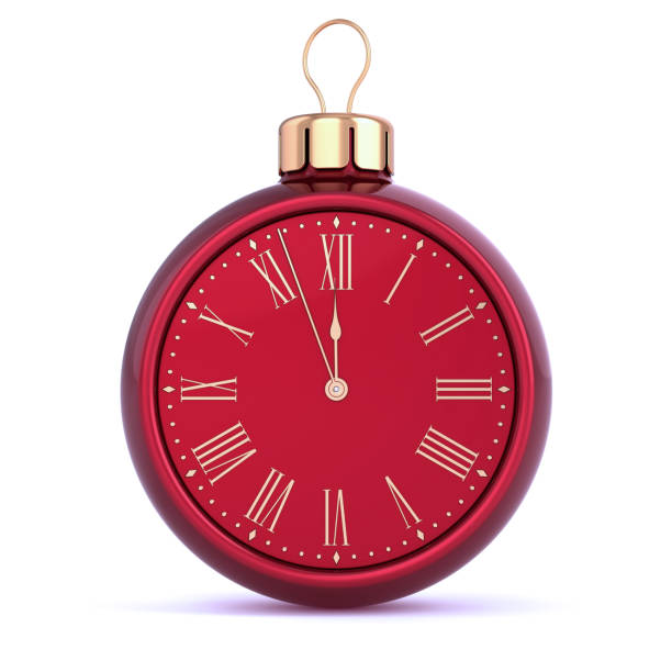 istock red Christmas ball clock face midnight last hour 1032702584