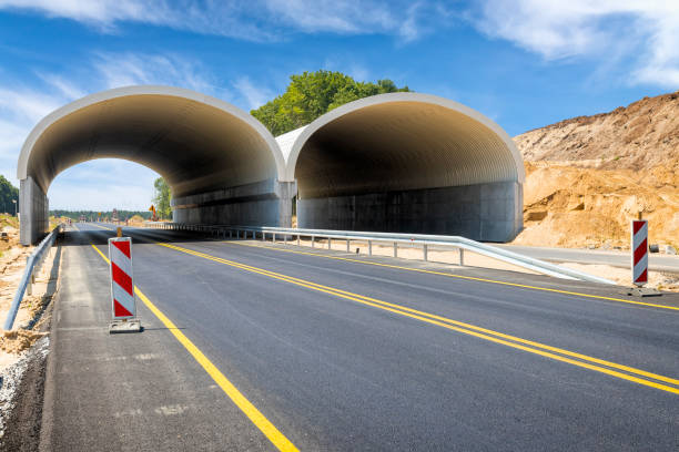 istock Construction of a passage for animals over the highway S6, Poland 1032708592