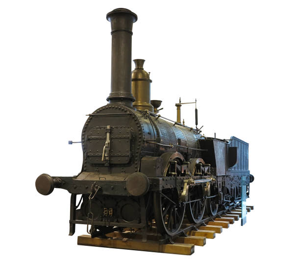 istock Abstract old Vintage steam engine locomotive train isolated over white 1032711640