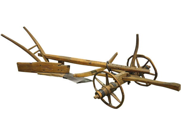 istock Agricultural old manual plow isolated on white background 1032711732