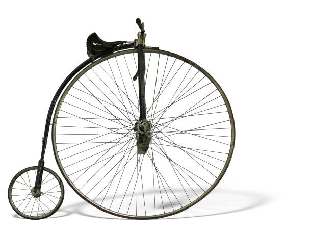istock Vintage old retro bicycle isolated on white background 1032711756
