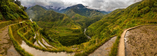 banaue 라이스 테라스 ifugao 산 코 델라, 필리핀 바 나 우에에 - 이푸가오 주 뉴스 사진 이미지