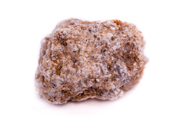 istock Macro mineral stone Albit on a white background close up 1032716904