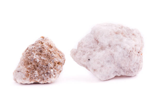 istock Macro mineral stone Albit on a white background close up 1032716960