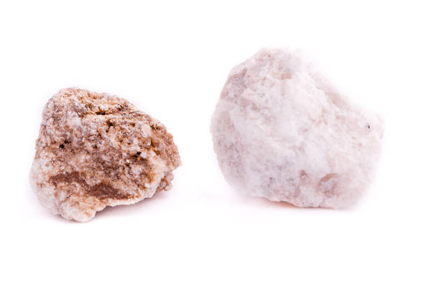 istock Macro mineral stone Albit on a white background close up 1032716966