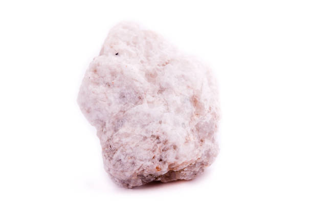 istock Macro mineral stone Albit on a white background close up 1032717024