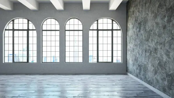 Empty interior with windows
