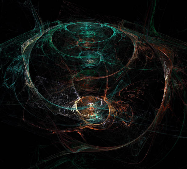 istock image of one Digital Fractal on Black Color 1032725786
