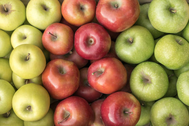 istock Fresh Green, red and yellow apples, Serbia 1032739200