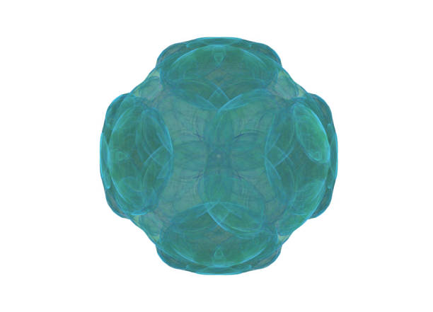 istock Abstract colorful blue fractal pattern on white background. Fantasy fractal texture. Digital art. 3D rendering. Computer generated image. 1032756400