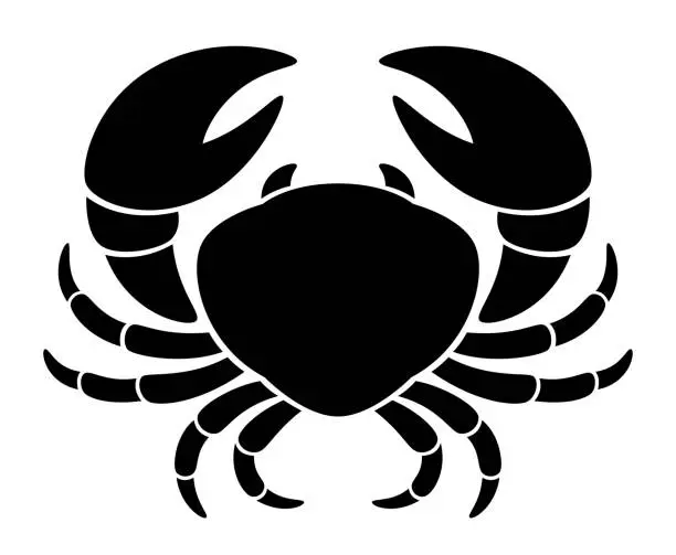 Vector illustration of Black crab