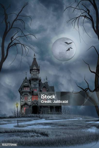 Haunted House Stock Photo - Download Image Now - Spooky, House, Horror