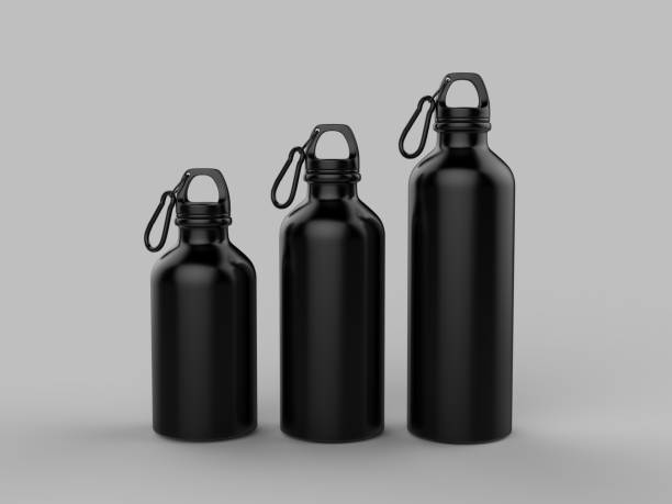 istock Sport sipper bottles for water isolated on grey background for mock up and template design. White blank bottle 3d render illustration. 1032778822