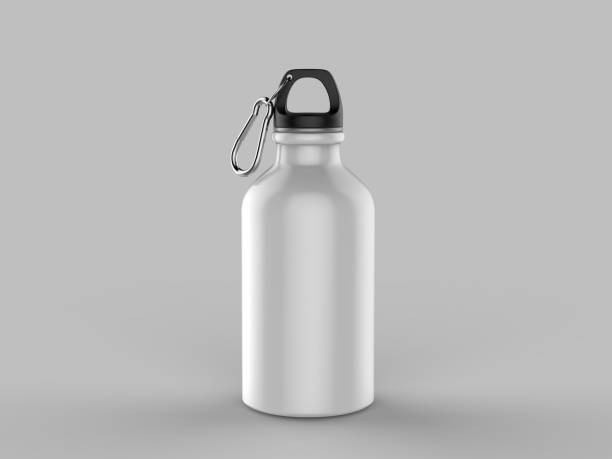 istock Sport sipper bottles for water isolated on grey background for mock up and template design. White blank bottle 3d render illustration. 1032778834