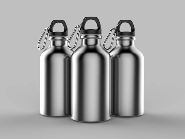 istock Sport sipper bottles for water isolated on grey background for mock up and template design. White blank bottle 3d render illustration. 1032779058