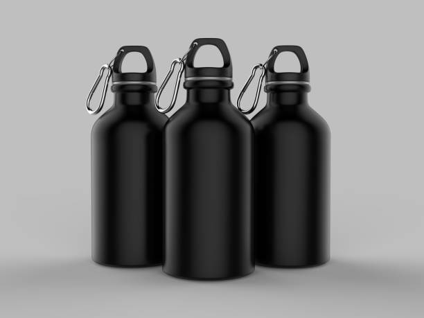 istock Sport sipper bottles for water isolated on grey background for mock up and template design. White blank bottle 3d render illustration. 1032779090