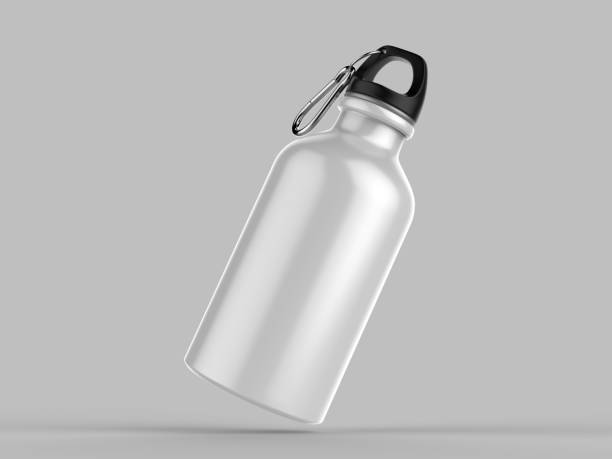 istock Sport sipper bottles for water isolated on grey background for mock up and template design. White blank bottle 3d render illustration. 1032779172