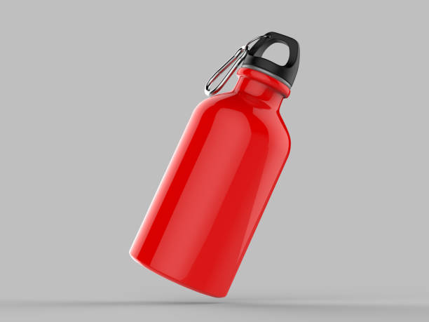 istock Sport sipper bottles for water isolated on grey background for mock up and template design. White blank bottle 3d render illustration. 1032779176