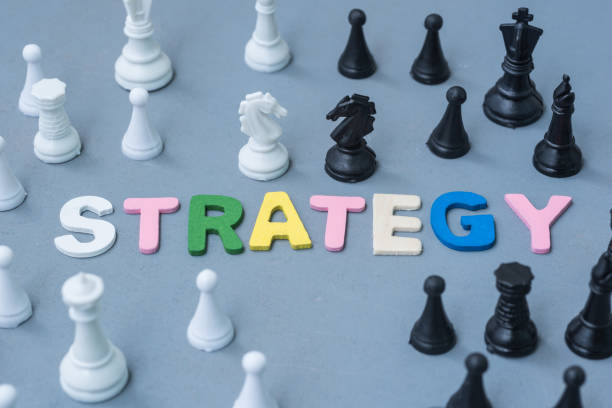 istock High Angle View Of Chess Pieces By Text 1032783134