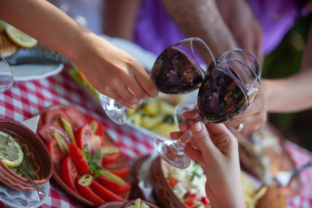istock Group of friends toasting with wine 1032783592