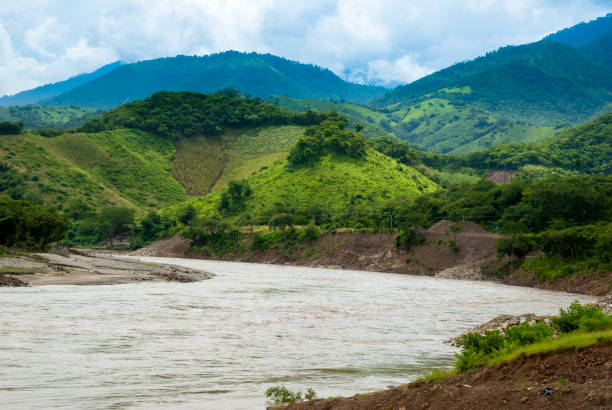istock River called Motagua cloudy winter in El Progreso, Guatemala. Turbid river. 1032786276