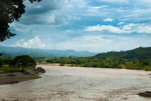 istock River called Motagua cloudy winter in El Progreso, Guatemala. Turbid river. 1032786414