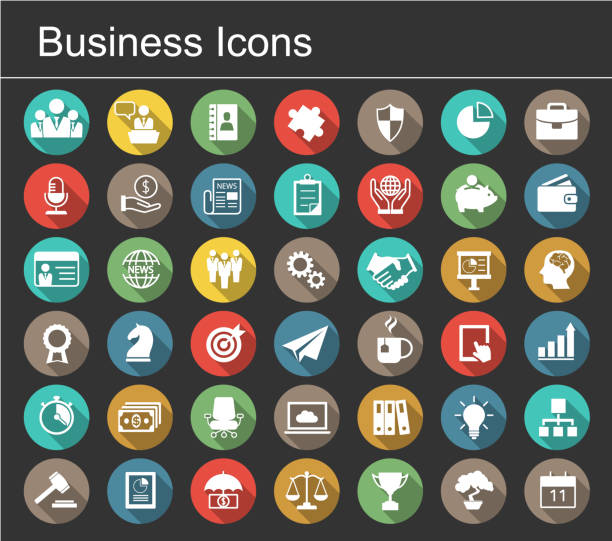 business icon set - global finance communication globe finance stock-grafiken, -clipart, -cartoons und -symbole