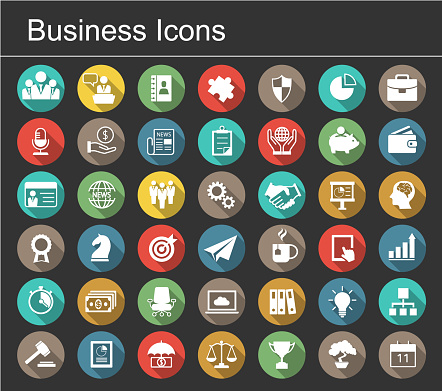 Vector business icon set.