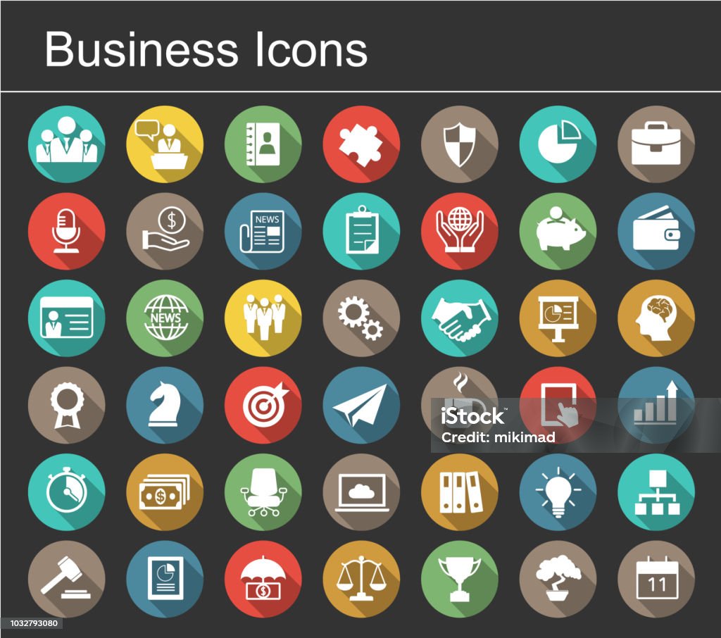 Business icon set Vector business icon set. Icon Symbol stock vector