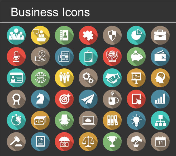 Business icon set Vector business icon set. flat calendar icon stock illustrations