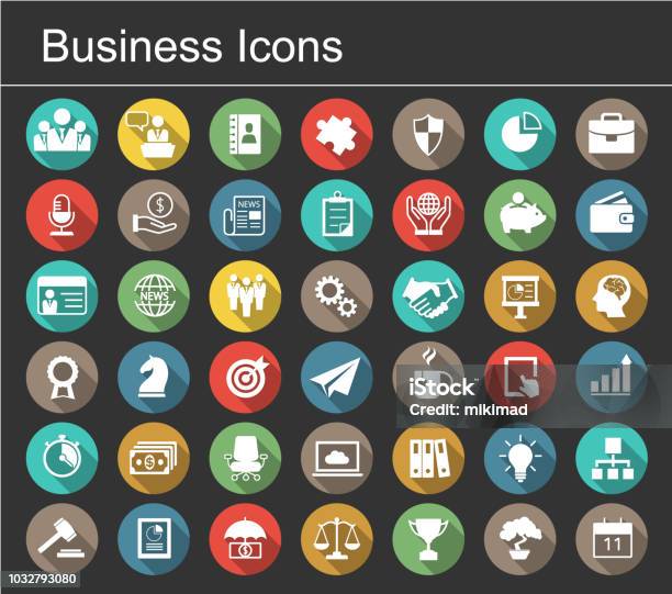 Business Icon Set Stock Illustration - Download Image Now - Icon Symbol, Business, Icon Set