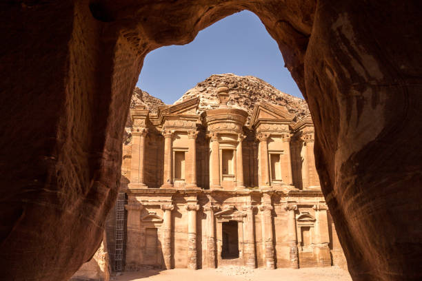 istock Front view of Petra Monastery in Jordan 1032802928