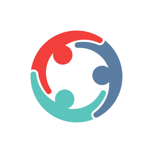 koncept sdílení nápadů mezi sociální sítí - multietnická skupina etnikum stock ilustrace