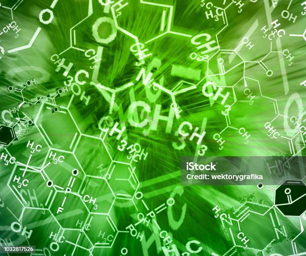 Image Of Chemical Technology Abstract Background Science Wallpaper With  School Chemistry Formulas And Structures Stock Photo - Download Image Now -  iStock