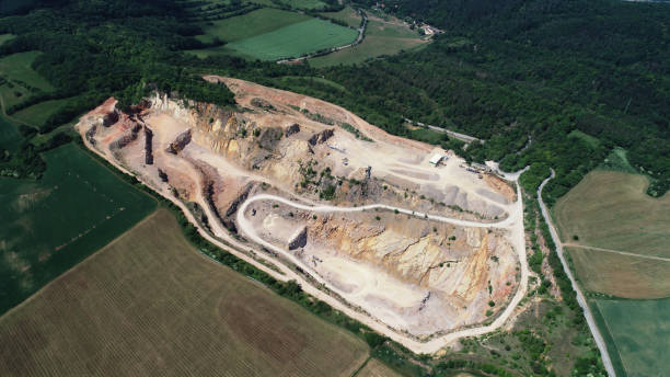 istock Aerial view of the huge quarry. 1032856382