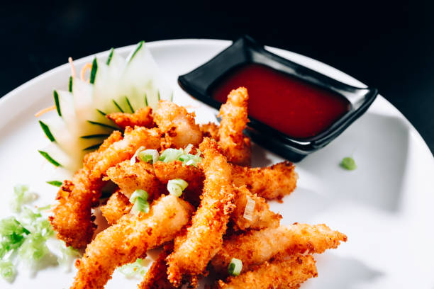 istock Deep fried milanese shrimps with sweet and sour sauce 1032869254